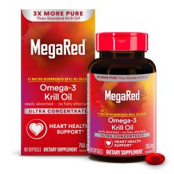 MegaRed 南极磷虾油软胶囊 750mg 80粒 Omega3 心脏健康