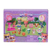 Disney Jr. SuperKitties Kittydale 公仔套装,带配件,15 件,收藏小雕像,亚马逊独家,粉丝,女孩,儿童,适合 3 岁及以上儿童