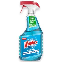 Windex 玻璃和窗户清洁剂喷雾瓶,防止泄漏和断裂的包装,表面清洁喷雾,原始蓝色香味,23 液体盎司