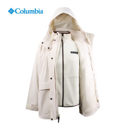 Columbia 三合一冲锋衣女户外防水热能保暖两件套XR9967 米白色 L