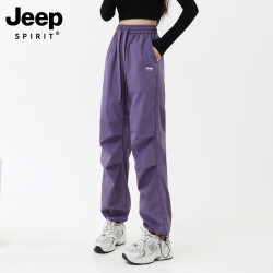 JEEP SPIRIT 吉普冲锋裤女春秋季户外防风防水登山运动工装长裤小个子男 女款-紫色 M
