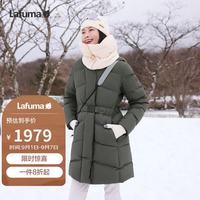 乐飞叶 户外羽绒服女秋冬季中长款保暖连帽防泼水外套LFJU5DH60