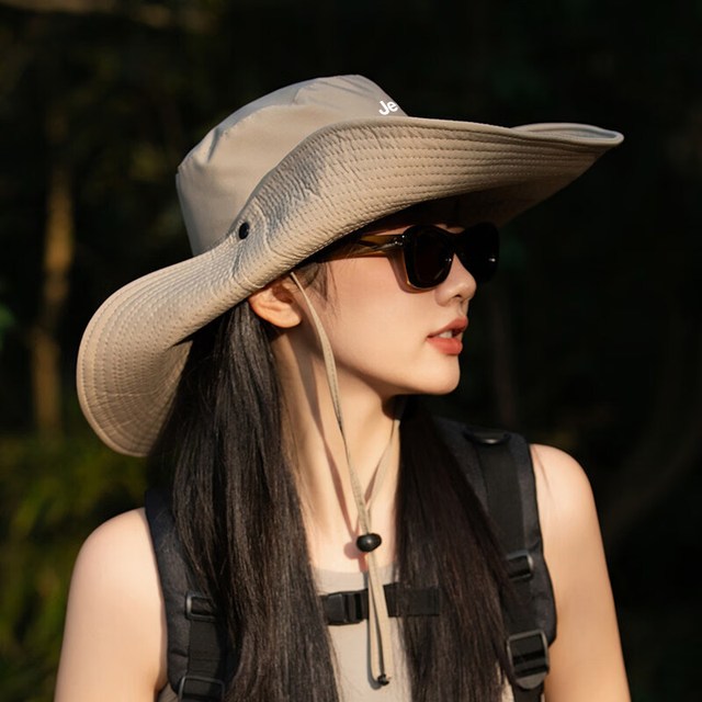 吉普 西部牛仔帽渔夫帽女夏季户外徒步登山遮阳帽大檐防晒帽子