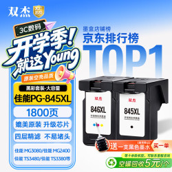 双杰 适用佳能845墨盒黑彩套装 ts308  ts208墨盒 ts3180  mg3080 mg2580 mg2980 ip2880s mg2400 打印机墨水