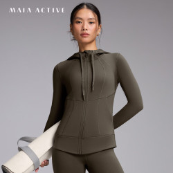 MAIA ACTIVE TC+绒绒衣 保暖长袖连帽开衫紧身健身运动夹克上衣瑜伽外套