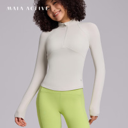 MAIA ACTIVE 线雕TEE紧身长袖T恤运动跑步训练瑜伽上衣