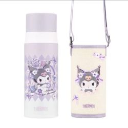 THERMOS 膳魔师 儿童保温杯 FFM库洛米联名紫色款＋可斜挎杯套 370ml