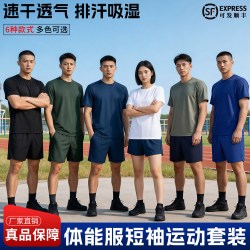 际华三一三三净版体能服短袖短裤训练套装男女夏速干透气运动健身T恤多色上衣