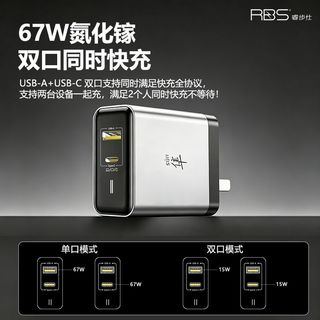 睿步仕 隼Air 67W氮化镓双口充电器