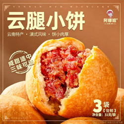 阿娜姐 云腿月饼滇式月饼糕点点心零食早餐食品多口味休闲零食 云腿小饼31g*3枚