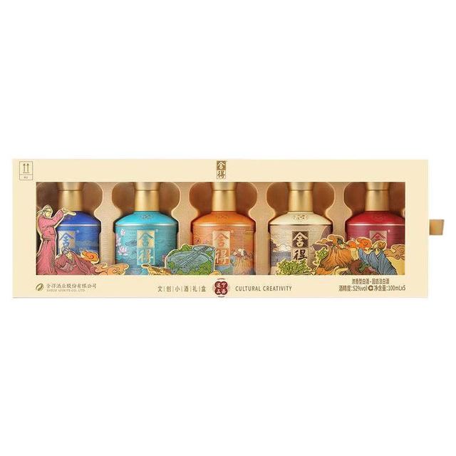 淘金币414元：舍得 遂宁五县 52度 浓香型白酒 100ml*5瓶