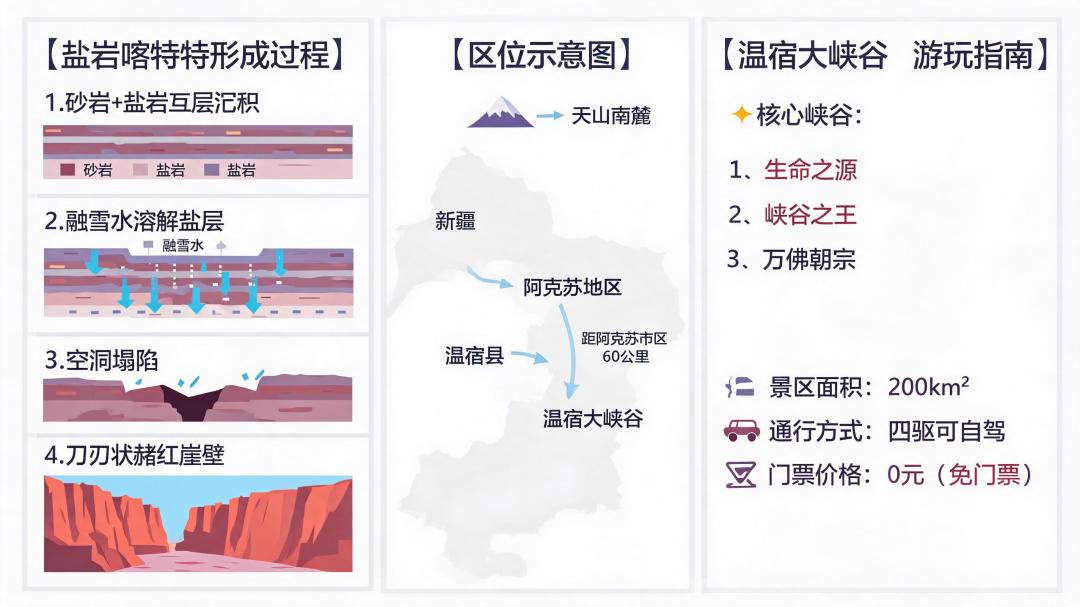 越野车直接开进峡谷!温宿——中国唯一盐岩喀斯特,火星地貌还不收门票