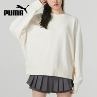 PUMA 卫衣女秋冬户外运动服宽松纯色圆领套头衫上衣537631-65 XL码