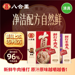 八合里 正宗潮汕手打牛肉丸牛筋丸96%纯牛肉潮汕特产汕头火锅食材丸子 鲜打牛肉丸250g*2