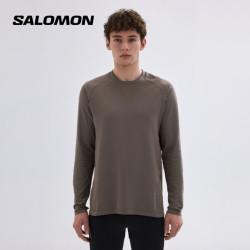 萨洛蒙 男款 户外运动休闲舒适锻炼紧身长袖T恤 SENSE AERO SEAMLESS TEE 铁灰色 C26130