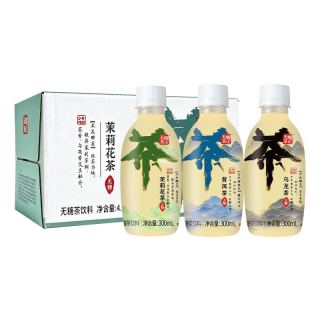天喔 茶庄无糖茶饮料茉莉花茶乌龙茶普洱茶300ml*15瓶装整箱茶叶水