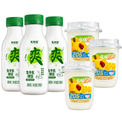 新希望 绿豆爽255ML*3+活润黄桃芒果200g*3杯  (共6杯）