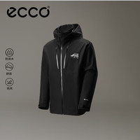 ecco 连帽可拆gore-tex冲锋衣外套男 EW253J014M 黑色XL(180/100A)