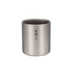 Snow Peak 雪峰 户外杯 绝缘 钛材质 家用 15.2盎司(约430克) 银色