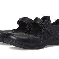 Clarks 其乐 女式 Carleigh Madi Mary Jane 平底鞋, 黑色皮革