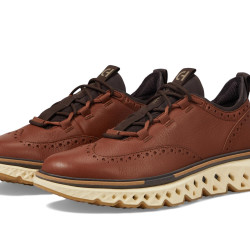 Cole Haan 男士翼尖牛津鞋 皮质针织拼接 柔韧舒适 正装商务 深红杉雪花闪光 7