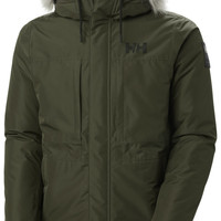 Helly Hansen 男士Coastal3.0冬季保暖防寒派克大衣 连帽休闲外套 431 Utility Green Small