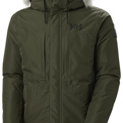 Helly Hansen 男士Coastal3.0冬季保暖防寒派克大衣 连帽休闲外套 431 Utility Green Small