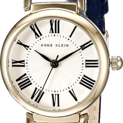 Anne Klein 女士手链手表,高品质水晶点缀套装, 海军蓝/金色, AK/2246CRNV