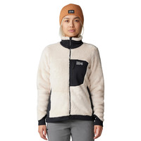 Mountain Hardwear 女士抓绒夹克 Polartec高蓬松面料 轻量弹性连帽 户外保暖外套 Talc - 2024 年新款 Small