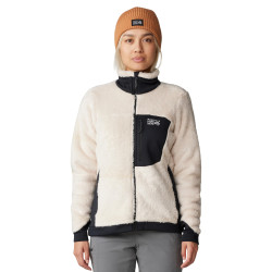 Mountain Hardwear 女士抓绒夹克 Polartec高蓬松面料 轻量弹性连帽 户外保暖外套 Talc - 2024 年新款 Small