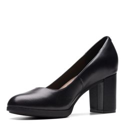Clarks 适合成人 女性 泵鞋 bayla skip 26174105 泵鞋 终极舒适鞋垫 Bayla Skip Black Leather 6.5