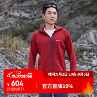 mont·bell 抓绒衣男款秋冬单面拉绒保暖舒适弹力连帽开衫外套 1106733 RD红色 S