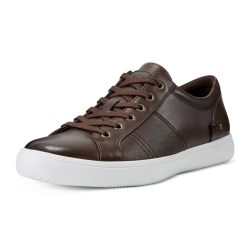 ROCKPORT 乐步 男士Colle系列皮革低帮系带板鞋 轻便舒适 Dark Brown Leather 10