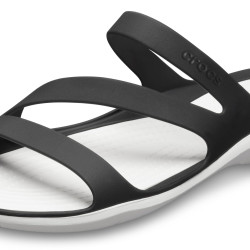 Crocs 卡骆驰 女士 swiftwater 凉鞋 滑拖鞋-凉鞋 防水 Swiftwater Sandal BlackWhite 7