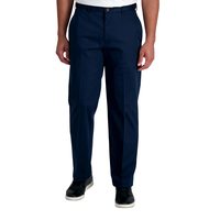 HAGGAR 男士高级经典版型可扩腰长裤,Dark Navy,34W x 32L