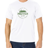 MARMOT 男士短袖T恤 棉质舒适透气 丝网印刷图案 户外运动休闲 白色 X大码