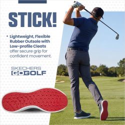 Skechers 斯凯奇 Golf 男式 Flite 无铆钉高尔夫球鞋, 海军蓝