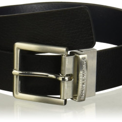A|X ARMANI EXCHANGE 男式经典双面皮带,Black/Navy/Black/Navy,40