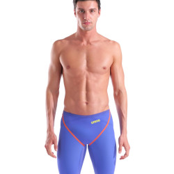 ARENA 男式标准 Powerskin Carbon Glide Tech Jammer 赛车套装, 未来黄昏/珊瑚色
