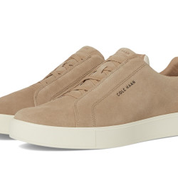 Cole Haan 男式 Grandpro 奢华一脚蹬运动鞋, 桦木色麂皮/象牙白