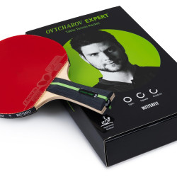 Butterfly Ovtcharov Expert 乒乓球拍,适合高级和比赛选手的专业乒乓球拍,经 ITTF 批准用于比赛,抓地力极强/粘性垫可实现最大旋转