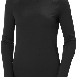 Helly Hansen Lifa 女士美利奴羊毛,中等重量圆领功能衬衫