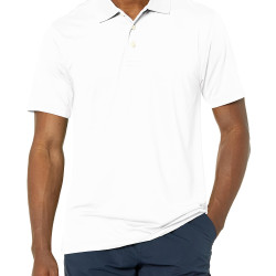 Brooks Brothers 男式高性能弹力短袖纯色 Polo 衫 白色 大号