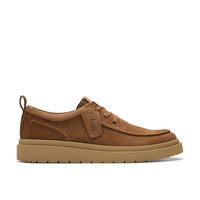 Clarks 其乐 男式 Polden Moc Derby 系带鞋, Cola 麂皮