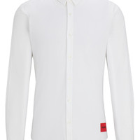 HUGO BOSS Ero3-W 男士 弹力棉超修身衬衫 带红色徽标标签,Open White199,XL