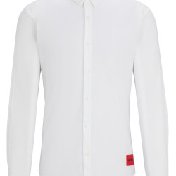 HUGO BOSS Ero3-W 男士 弹力棉超修身衬衫 带红色徽标标签,Open White199,XL