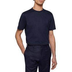 HUGO BOSS 男士 Tiburt 短袖圆领 T 恤 蓝色 中号