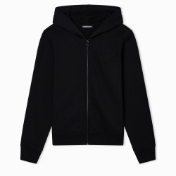 Emporio Armani 安普里奥·阿玛尼女式厚绒布连帽衫(1 件装), 黑色