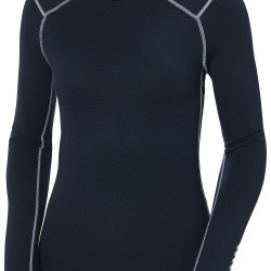 Helly Hansen Lifa 女士美利奴羊毛,中等重量圆领功能衬衫