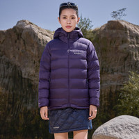 mont·bell 羽绒服女款秋冬轻量化徒步旅行800蓬鹅绒保暖连帽上衣 1101675 PU紫色